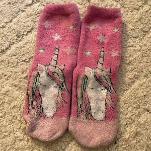 socks, pink blue and white